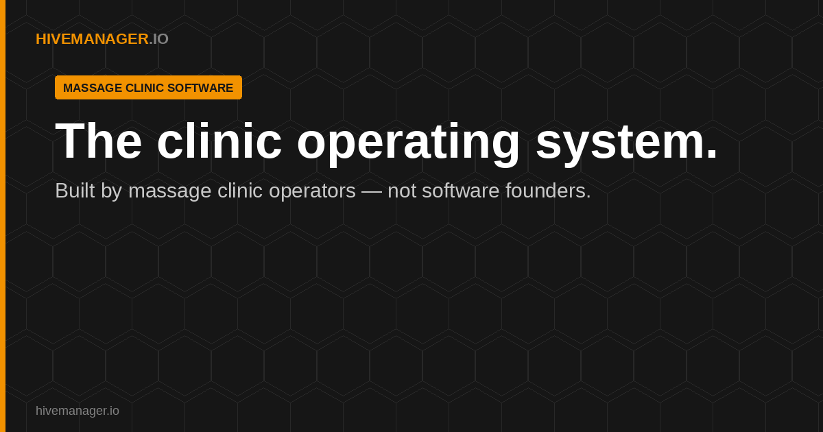 Hivemanager.io massage clinic software dashboard